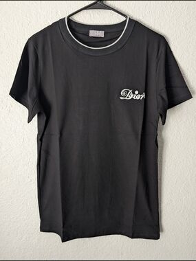 Dior x Kenny Scharf Black Cotton Embriodered Logo T-Shirt Size M